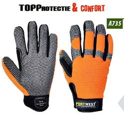 Manusi de performanta inalta portocalii cu aderenta X-grip