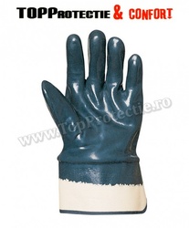 Manusi de protectie bumbac integral,imersat in nitril albastru