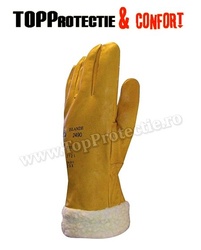 Manusi de protectie iarna frig din piele imblanite