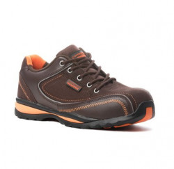 Pantofi de protectie dame S1P din piele nubuc, maro
