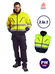 Geaca reflectorizanta 3 in 1 galben sau portocaliu fluorescent