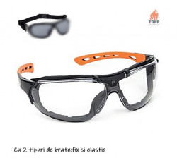 Ochelari protectie SPIDER incolor antiaburire cu brate schimbabile-banda elastica