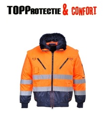 Geaca reflectorizanta 3 in 1 galben sau portocaliu fluorescent