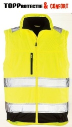 Jacheta de vizibilitate mare de primavara model 2/1,maneci detasabile, dungi reflectorizante
