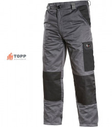 Pantalon lucru talie subtiri gri cu negru