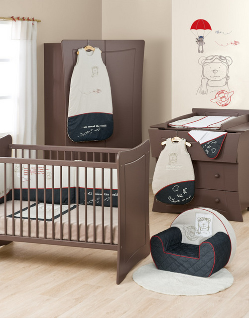 Set lenjerie patut 4 piese Little Aviator Candide