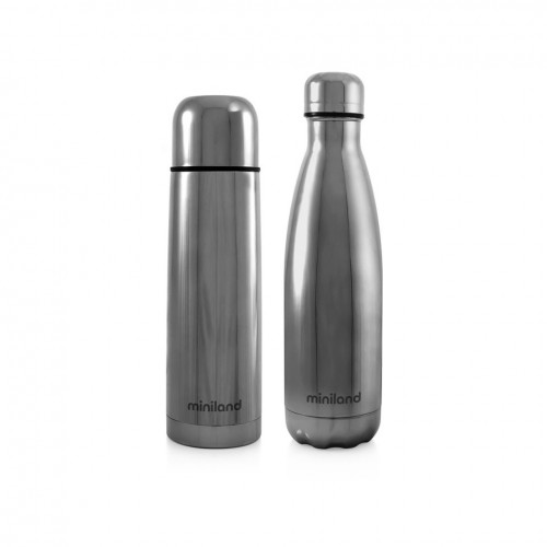 Termos lichide myBaby@me 500 ml Silver (set de 2 termosuri) Miniland