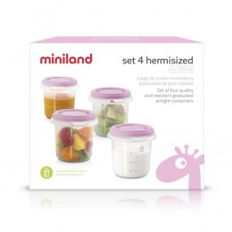 Set 4 Recipiente Plastic 250 ml Rose Miniland