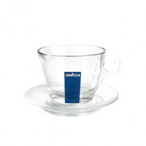 Cesti Lavazza cappuccino sticla cu farfurii 6 buc