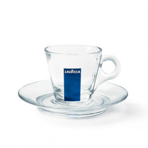 Cesti Lavazza espresso de sticla cu farfurii 12 buc