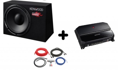 Pachet Audio KENWOOD KSC-W1200B + KAC-PS702EX + LK-10