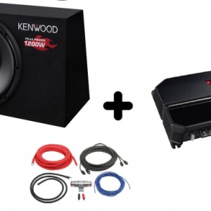 Pachet Audio KENWOOD KSC-W1200B + KAC-PS702EX + LK-10