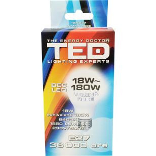 Bec LED E27 230V 18W (1850lm) A80 6400K (lumina rece) 36.000h