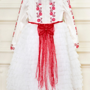 Rochie botez din shantung de matase Traditional lux
