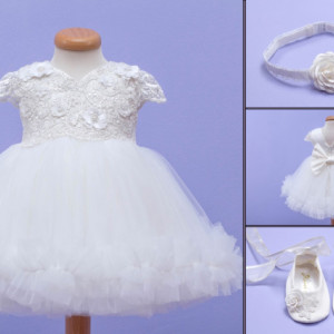 Set botez 3 piese Angel Flower