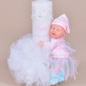 Lumanare botez personalizata bebelus jucarie