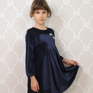 Rochie catifea bleumarin Babybol 20136