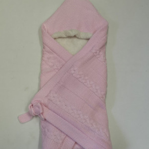 Portbebe botez cu blanita roz