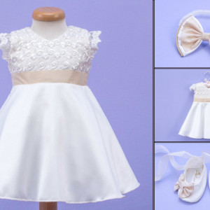 Set botez 4 piese Ivory Bow