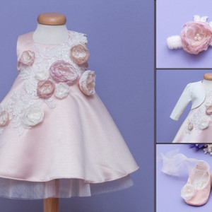 Set botez 4 piese Nude Blooming Roses