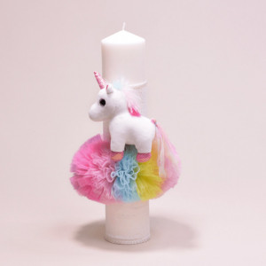 Lumanare de botez tematica Unicorn Zoe