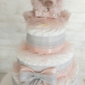 Tort scutece mare Pinky Bear Premium