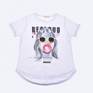 Tricou fete alb Bubblegum Girl
