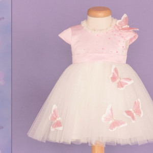 Rochie botez Pink Butterfly