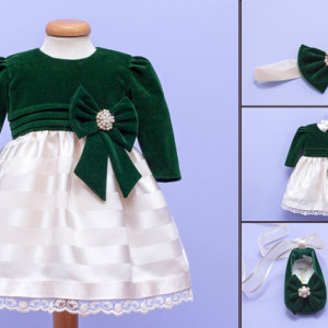 Set botez 3 piese Green Velvet Darling