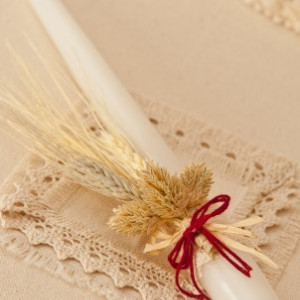 Trusou botez Traditional- set lumanari pentru preot