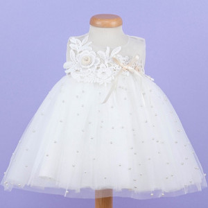 Rochita botez aplicatie dantela Rainfall Pearls
