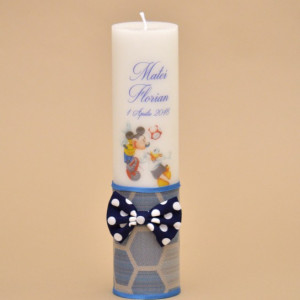 Lumanare de botez personalizata Mickey Fotbalist