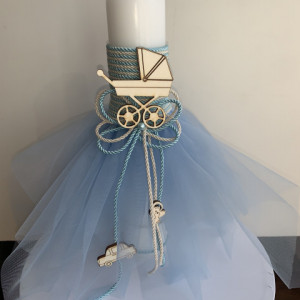 Lumanare botez Baby Blue short