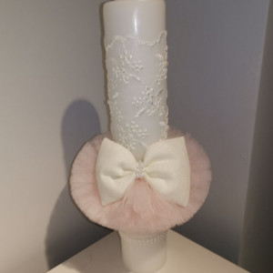 Lumanare de botez Pink Bow