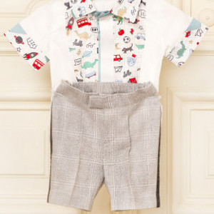 Costum baieti botez lux Dino Time