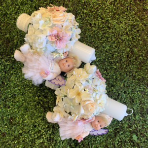 Lumanare botez Baby Blossom cu păpusă Anne Geddes