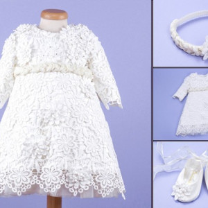 Set botez 3 piese Lace and Flowers