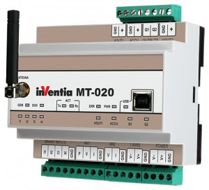 Modul I/O INVENTIA MT-020, 4DI/2DO releu/1AI PT100/1AI NTC10K, GSM, logger, custom API
