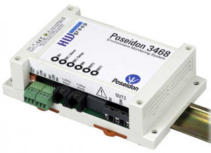 Modul monitorizare și control IP temperatură/umiditate Poseidon2 3468, 8 senzori 1-Wire, 4 intrări digitale, 2 ieșiri releu, Modbus TCP, MQTT
