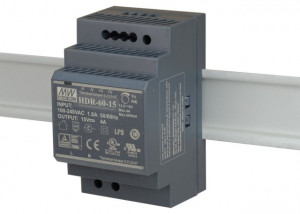 Sursa de alimentare MEAN WELL HDR-60-15, iesire 15V, 4A, 60W, montaj pe sina DIN