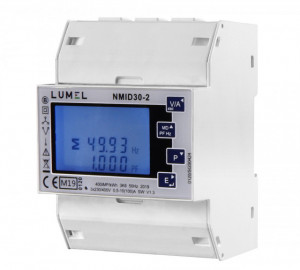 Contor electric digital LUMEL NMID30-2, măsurare parametri rețele monofazate și trifazate, certificare MID, Modbus, interfață RS-485, măsurare directă max 100A