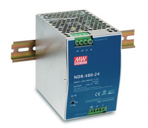 Sursa de alimentare MEAN WELL NDR-480-24, iesire 24V, 20A, 480W, cu montaj pe sina DIN