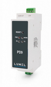 Convertor RS485 la Ethernet bidirecțional, independent de protocolul de comunicație - Lumel PD9