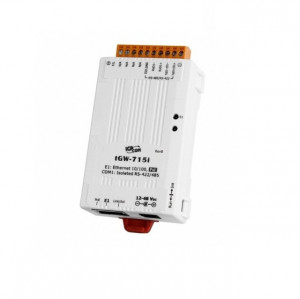 Convertor Modbus RTU - TCP, ICPDAS TGW-715i, Ethernet, RS-485/ RS-422, montaj pe șină DIN