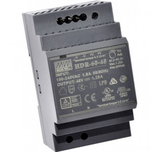 Sursa de alimentare MEAN WELL HDR-60-48, iesire 48V, 1.25A, 60W, montaj pe sina DIN