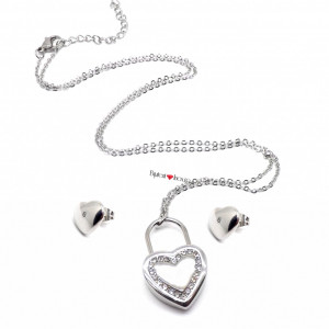 Set Lantisor cu Pandantiv + Cercei inox - SDX0597