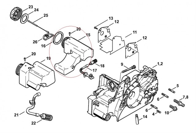 Réservoir D'huile Pour Tronçonneuse Stihl MS170 MS180 - Compatible 017 018 - Avec Filtre Et Tuyau