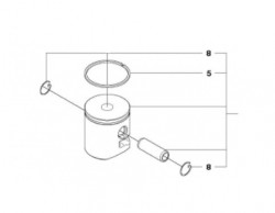 Piston complet drujba Husqvarna 130, 135 Mark II original