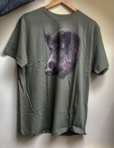 Tricou verde cu imprimeu color - Mistret . Caprior . Cerb
