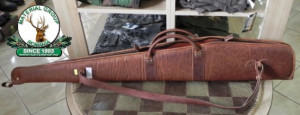 Husa arma din piele maro ptr. carabina fara luneta - 130cm
